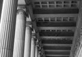 Many old greek columns with reflection Royalty Free Stock Photo