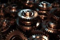 many old rusty metal gears or machine parts.repair concept Royalty Free Stock Photo