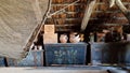 Many old things and objects are collected in a house in the Latvian city of Sabile on May 8, 2020