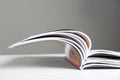 Many open magazines on white wooden table, closeup Royalty Free Stock Photo