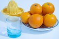 So many oranges in a ceramic dish. Royalty Free Stock Photo