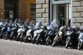 Many parked scooters in Florence Royalty Free Stock Photo