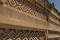 Many patterns and shapes on one of the outer walls of The Palace Grand Hall of Columns, at the archaeological site of Mitla, Royalty Free Stock Photo