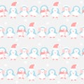 Many penguins in winter pattern
