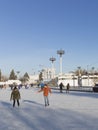 Many people on the big rink Royalty Free Stock Photo