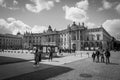 People cavort at the famous Bebelplatz in Berlin