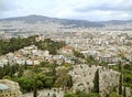 Many of People Climbing onto the Areopagus Hill for the Marvelous View of the Acropolis, Athens, Greece Royalty Free Stock Photo