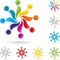 Many people, colored, group, team and people logo