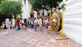 Many people come to visit with make merit at temple.