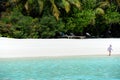 Baby girl on the beach at Paradise Island, Maldives. March 2012