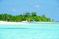 People in holiday at Paradise Island, Maldives. March 2012