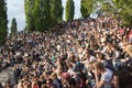 Many people in crowded park (Mauerpark) at fete de la musique Royalty Free Stock Photo