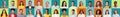 Many people of different ethnicity and age over bright backgrounds Royalty Free Stock Photo