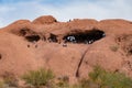 Many people hiking in the famous Hole in the Rock