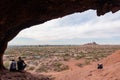 Many people hiking in the famous Hole in the Rock