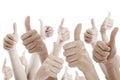 Many people holding their thumbs up Royalty Free Stock Photo