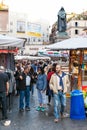 Many people on daily market on Campo de Fiori Royalty Free Stock Photo