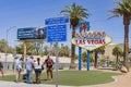 Many people queueing to take photo of the Welcome to Fabulous Las Vegas Sign