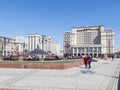 Many people rests on Manezh Square Royalty Free Stock Photo