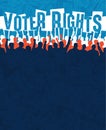 Design template. Many people with signs protest voter suppression. Space for text