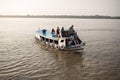 Many people on a small boat Royalty Free Stock Photo
