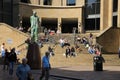 Statue of Donald Dewar before the Glasgow Royal Concert Hall.