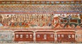 Many people on train station on fresco in India