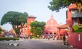 Many people visit the Dutch Square in Meleka, Malaysia