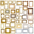 Many picture frames. Isolated over white