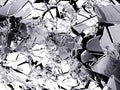 Many pieces of shattered glass isolated Royalty Free Stock Photo