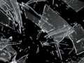 Many pieces of shattered glass over black Royalty Free Stock Photo