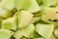 Many pieces of sweet honeydew melon, closeup Royalty Free Stock Photo