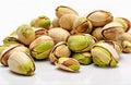 Many pistachio, cut out on white background Royalty Free Stock Photo