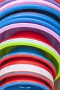 Plastic basins in many colors Royalty Free Stock Photo