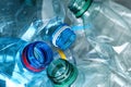 Many plastic bottles as background, closeup