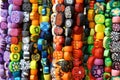 Many polymer clay hipster beads on street market