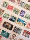 many postage stamps in a philatelic file Royalty Free Stock Photo