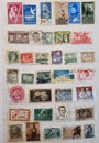 many postage stamps in a philatelic file