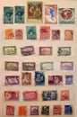 many postage stamps in a philatelic file Royalty Free Stock Photo