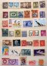 many postage stamps in a philatelic file Royalty Free Stock Photo