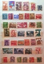 many postage stamps in a philatelic file Royalty Free Stock Photo