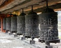 Many prayer wheels