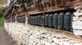 Many prayer wheels