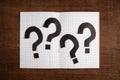 Many Question Marks on Notebook Royalty Free Stock Photo