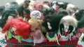 Many ragged Barbie toy dolls