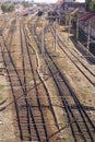 Many railway tracks at the station Cluj Napoca, Kolozsvar, Klausenburg, Transylvania, Romania