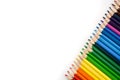 Many rainbow color pencils isolated on white background Royalty Free Stock Photo