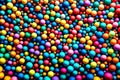 Many rainbow gradient random bright soft balls background.