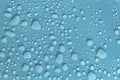 Many rainy drop on blue plastic sheet