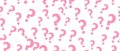 Many random question signs marks on seamless pattern isolated on a white background